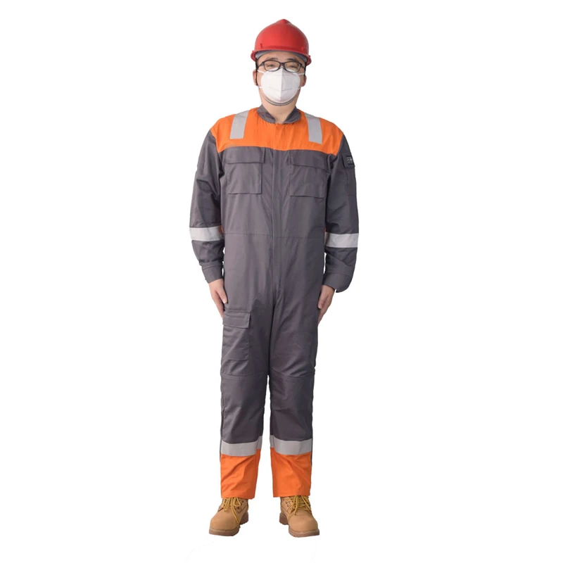 European Latest Design Firefighting Red Reflective Flame Retardant Safety Clothing Workwear Fire Resistant Coverall
