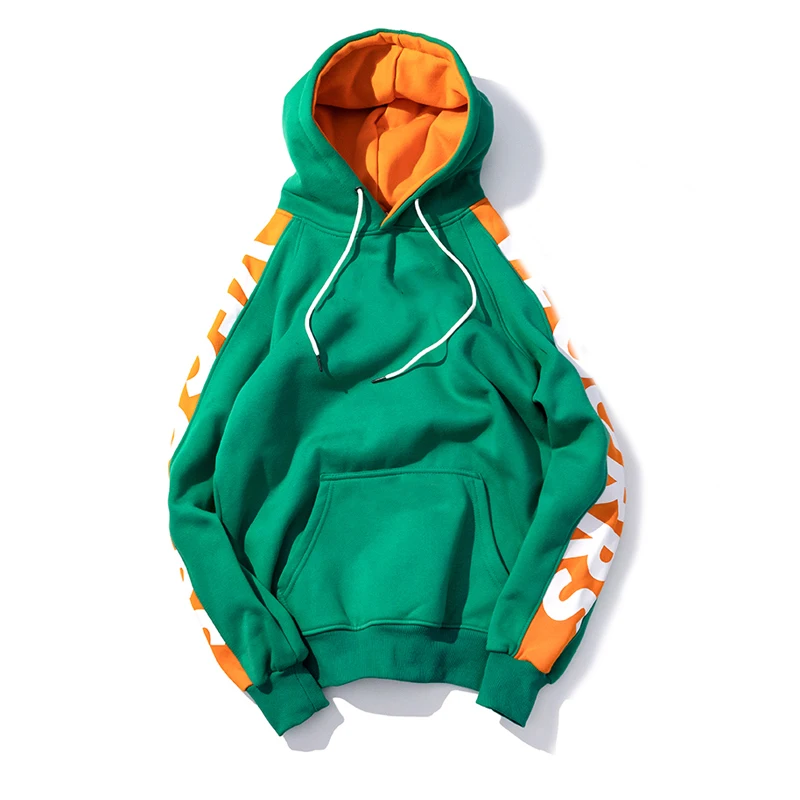 Высокое качество 100% хлопок кислой очисткой с толстовка Хай-стрит серии эффектом застиранных старых 80% 20% полиэстер поли хлопковый флисовый пижамный комплект капюшоном