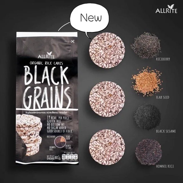 Allrite Organic Rice Cakes Black Grains From Thailand