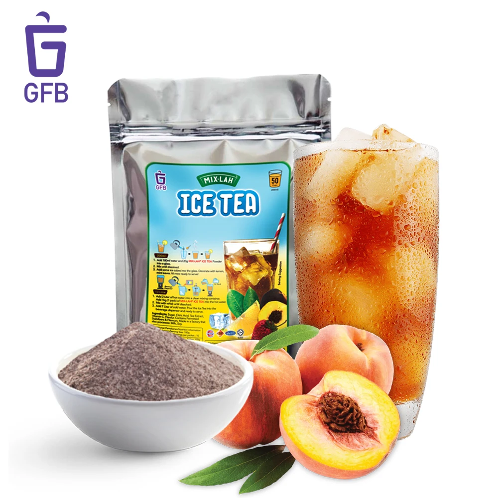 Instant Iced Fruit Tea Peach Tea Powder 1kg Halal Certified
