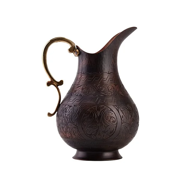  Украшенный медный кувшин для воды домашней вечеринки обеденный стол принадлежности урны посуда напитков круглая антикварная ваза кувшины