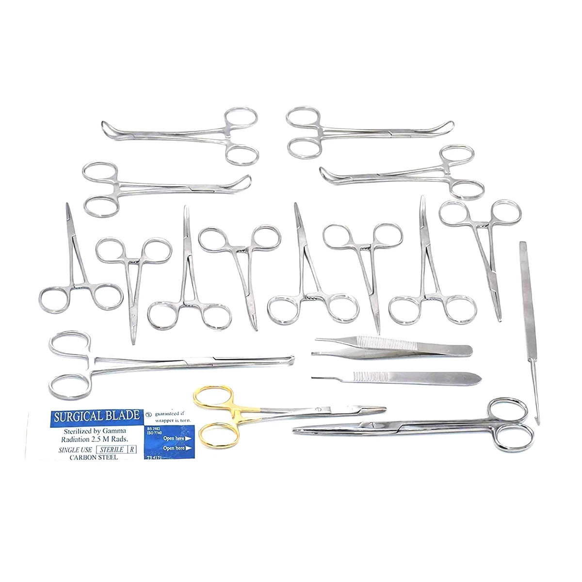 38 pieces Canine Spay Pack Veterinary Instruments, Scissors Forceps Needle Holders Kit