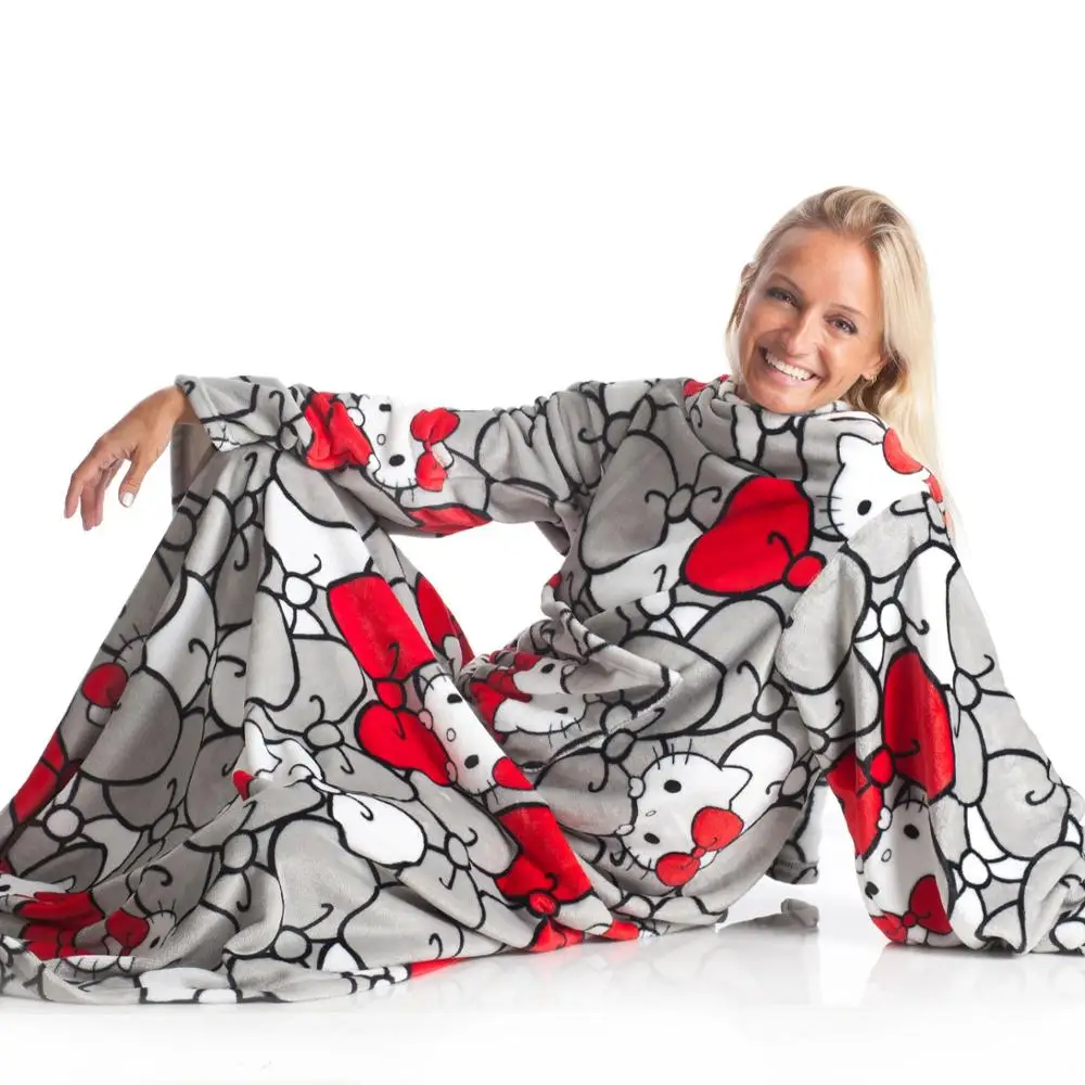
KANGURU DELUXE HELLO KITTY FLEECE BLANKET WITH SLEEVES WITH POCKET 