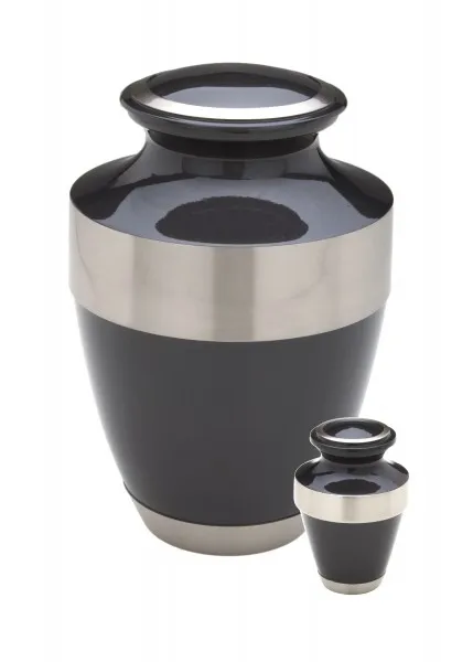 Trieste Chestnut Wide Band Brass Cremation Urns