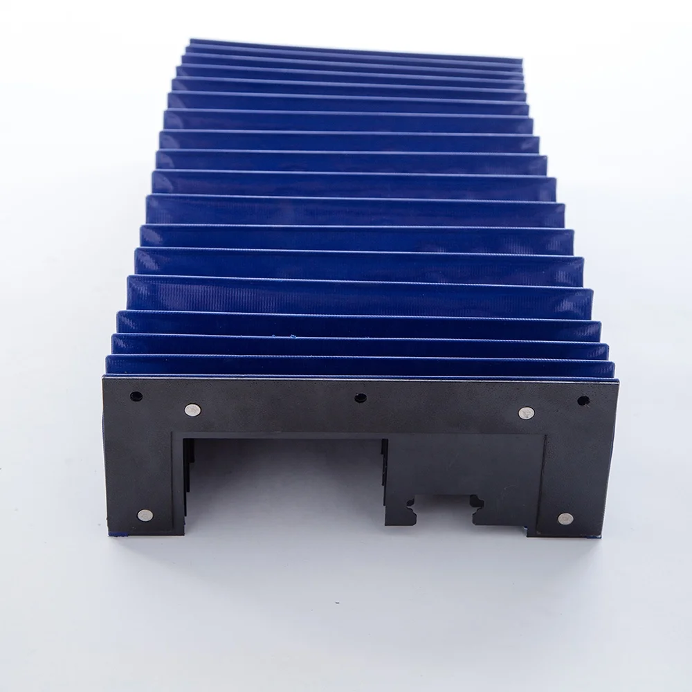 OEM Customized CNC Machine Protective Cover Square Type Accordion   blue Bellows