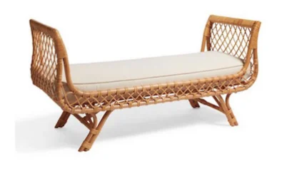 Hot sale luxury rattan bench for luxury living room