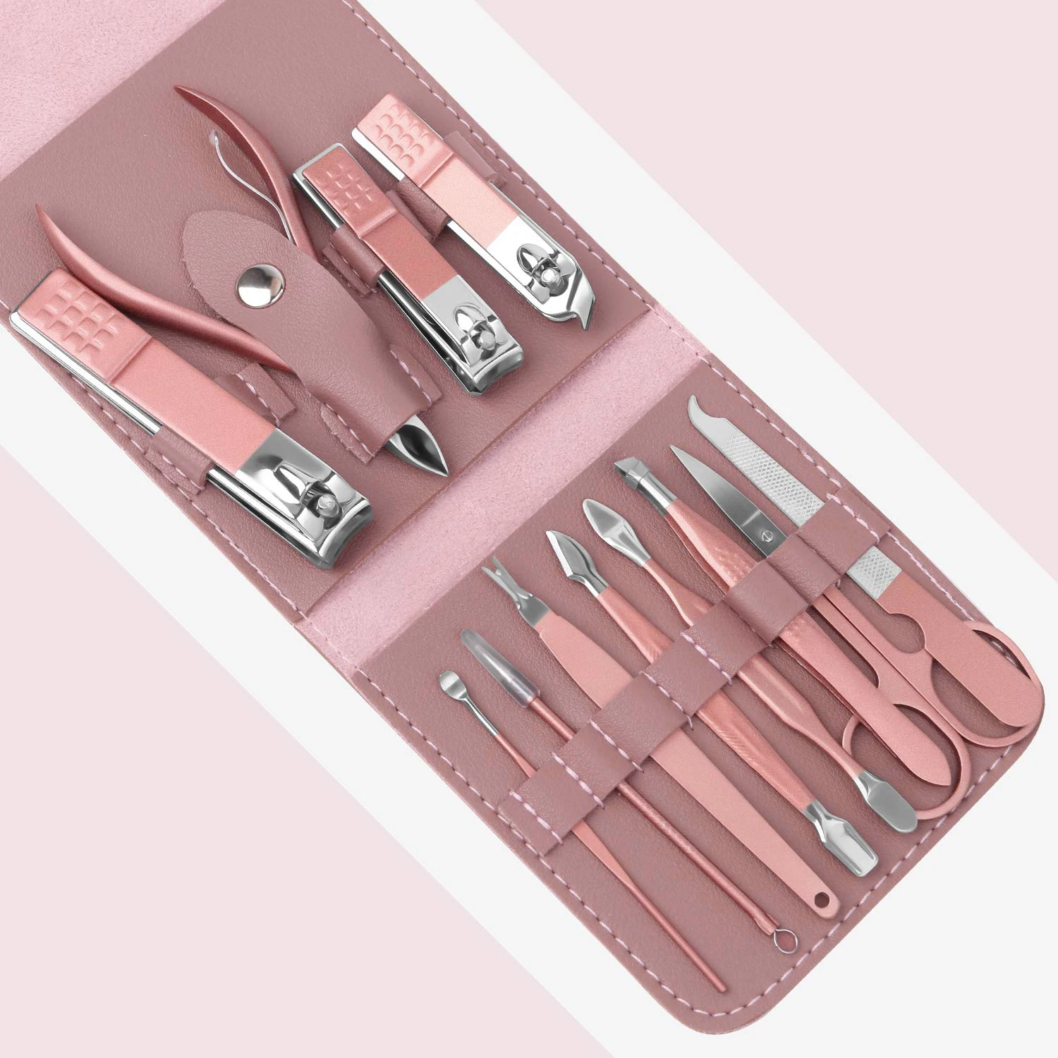 Wholesale Manicure & Pedicure Set 12 Pcs Stainless Steel Beauty Instruments Kit With Private Label