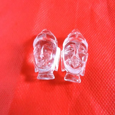 Handmade Crystal Quartz Buddha Head Sculpture Reiki-Themed Semi-Precious Stone Craft for Spiritual & Antique Use