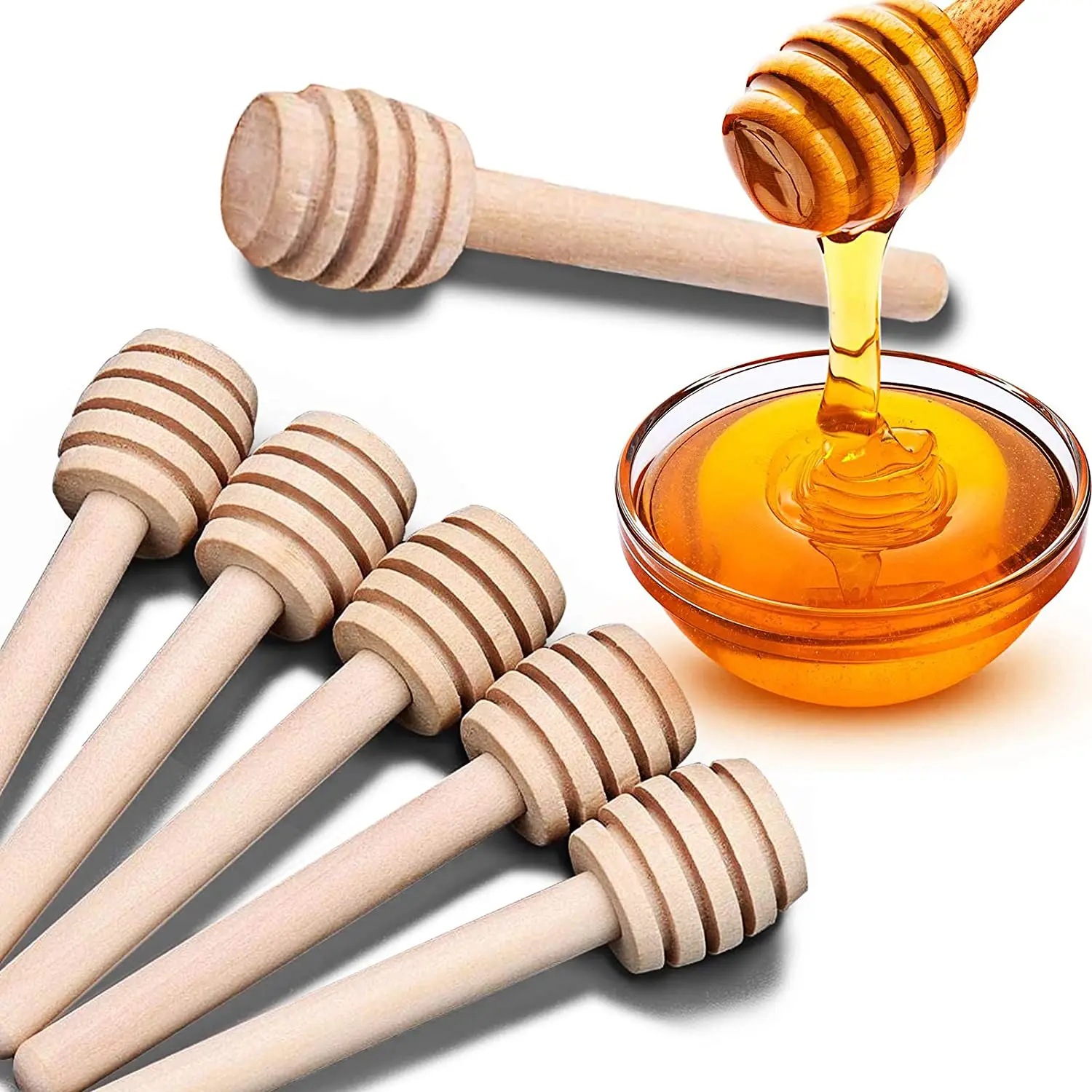 
Eco Friendly Wooden Honey Dipper Sticks Different Sizes/Wooden Honey Dipper Stick Spoon Dip Stirrer Shaker With Long Handle 