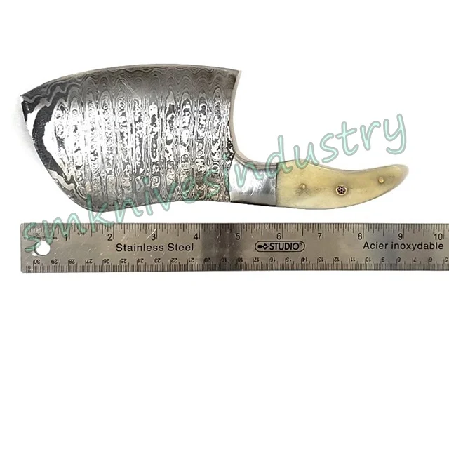 Damascus Chopper Cleaver Knife Custom Handmade Kitchen Chef Butchers Cleaver  (smk1707)