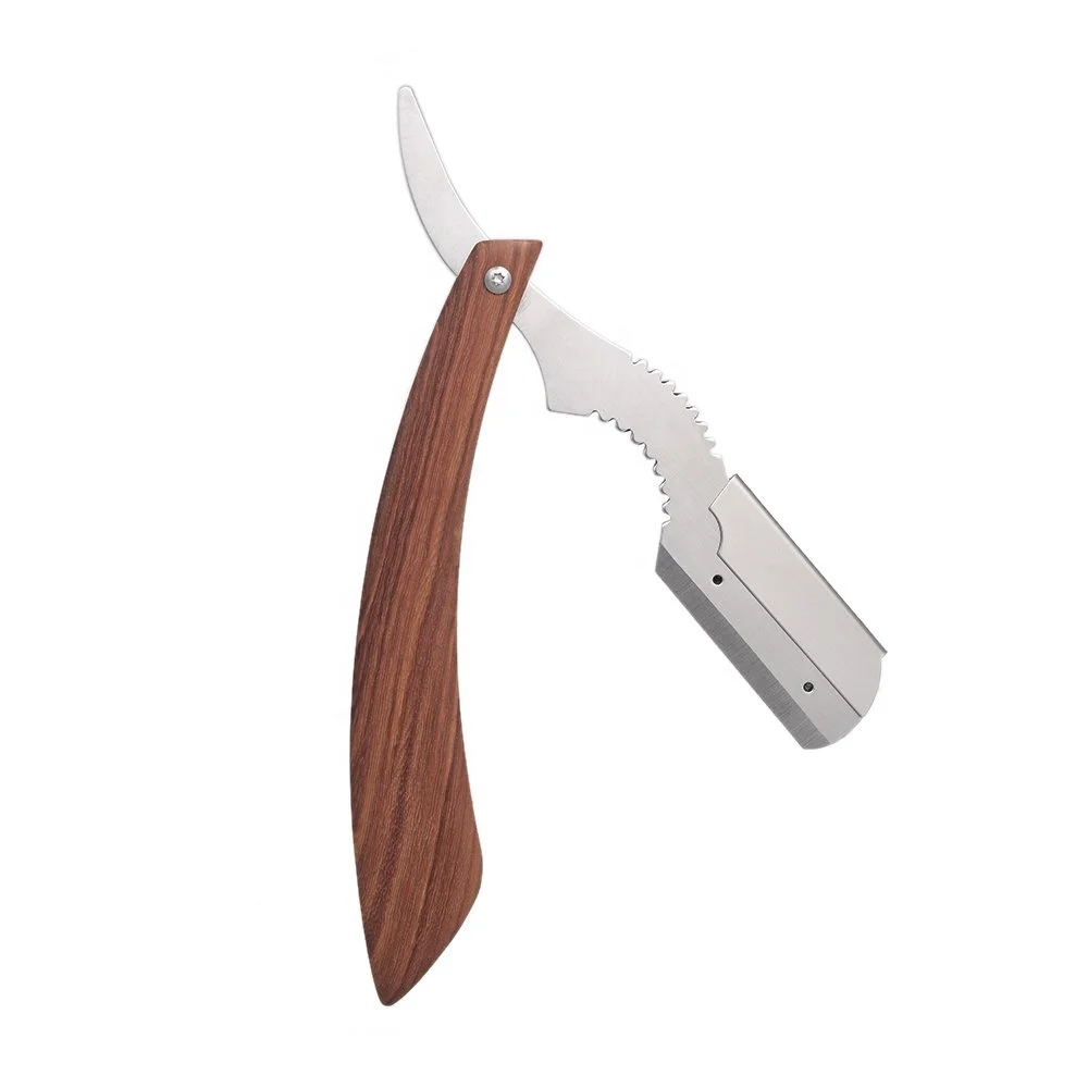 New Stylish Straight Razor for Men, Professional Rose Wooden Handle with Polished Blade Barber Razor Straight Edge Single Blade