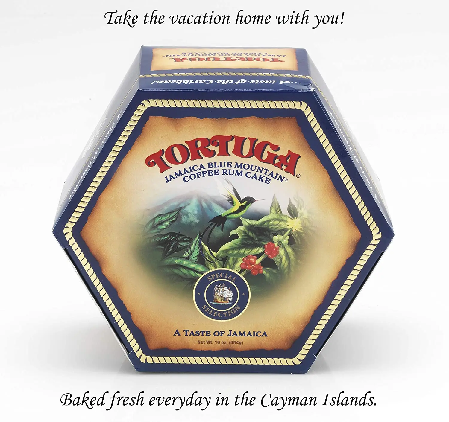 TORTUGA Caribbean BLUE MOUNTAIN COFFEE Rum Cake - 16 oz - The Perfect Premium Gourmet Gift for Gift Baskets Giveaways