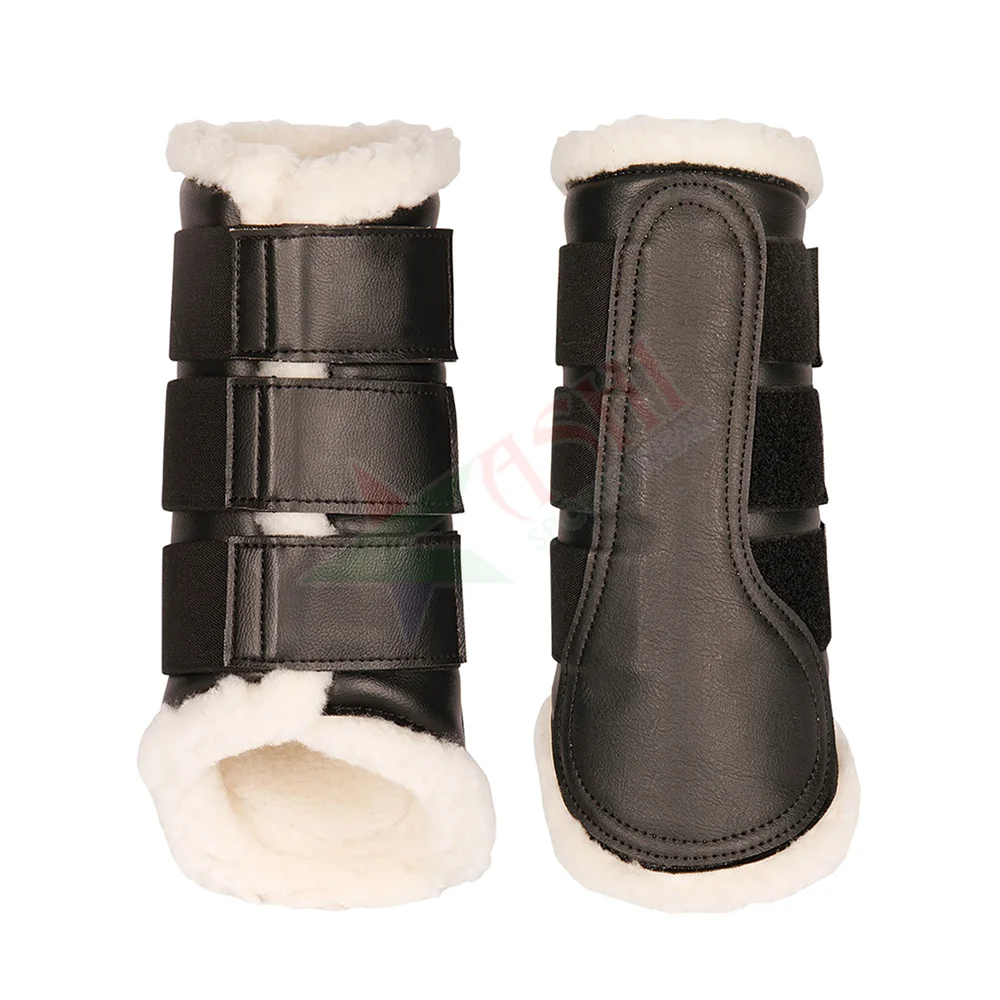Custom Design Horse Boots for Riding Adjustable Leg Protection Leather Horse Tendon Boots Fashion Comfort Riding Boots