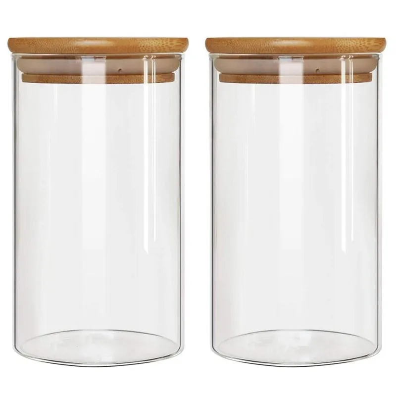 New Design Crystal Clear Oil Jar Glass With Wood Lid Customized Candle Making Jars Premium Quality Home Lightning Decoration