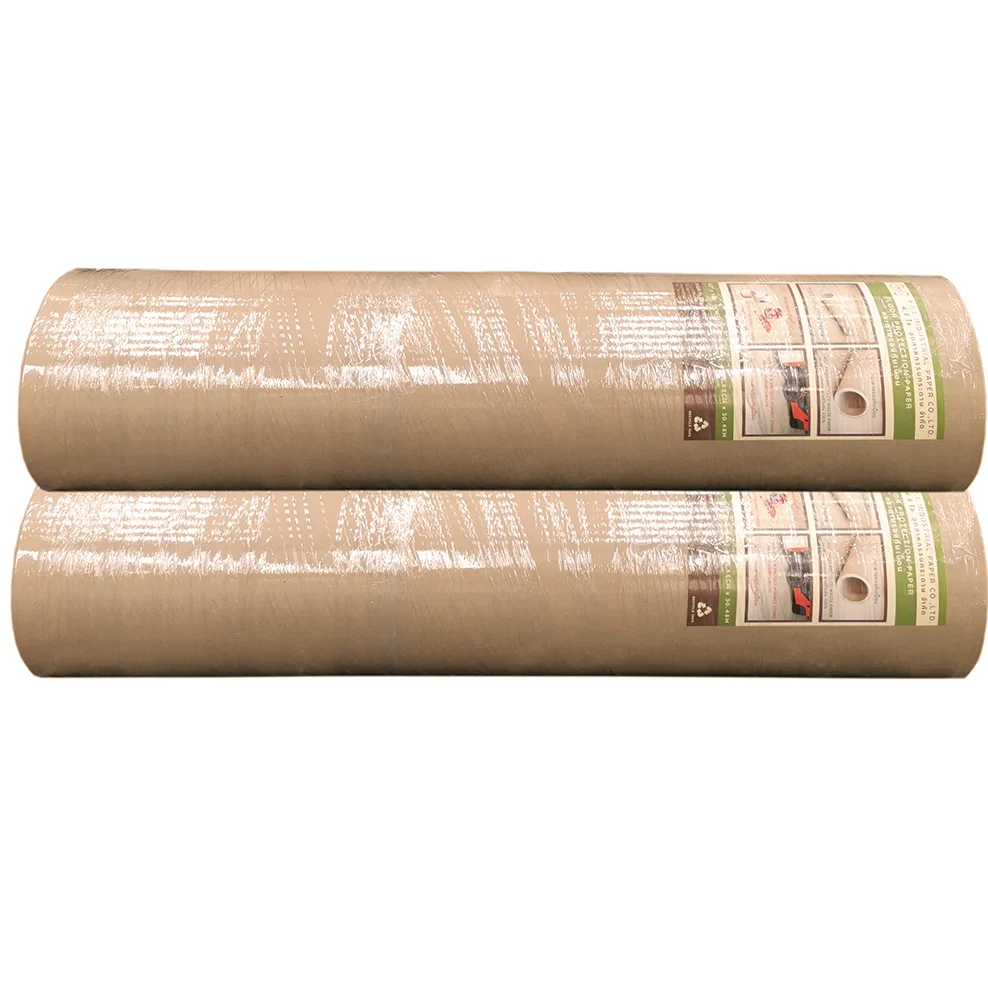 Paper Roll Cardboard Floor Covering with Brown Color Thickness 0.64 - 0.68 mm Regular Size 42 in. x 100 ft.