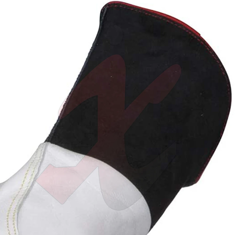 long cuff white top cow/goatskin grain protective leather welding hand gloves for soft tech
