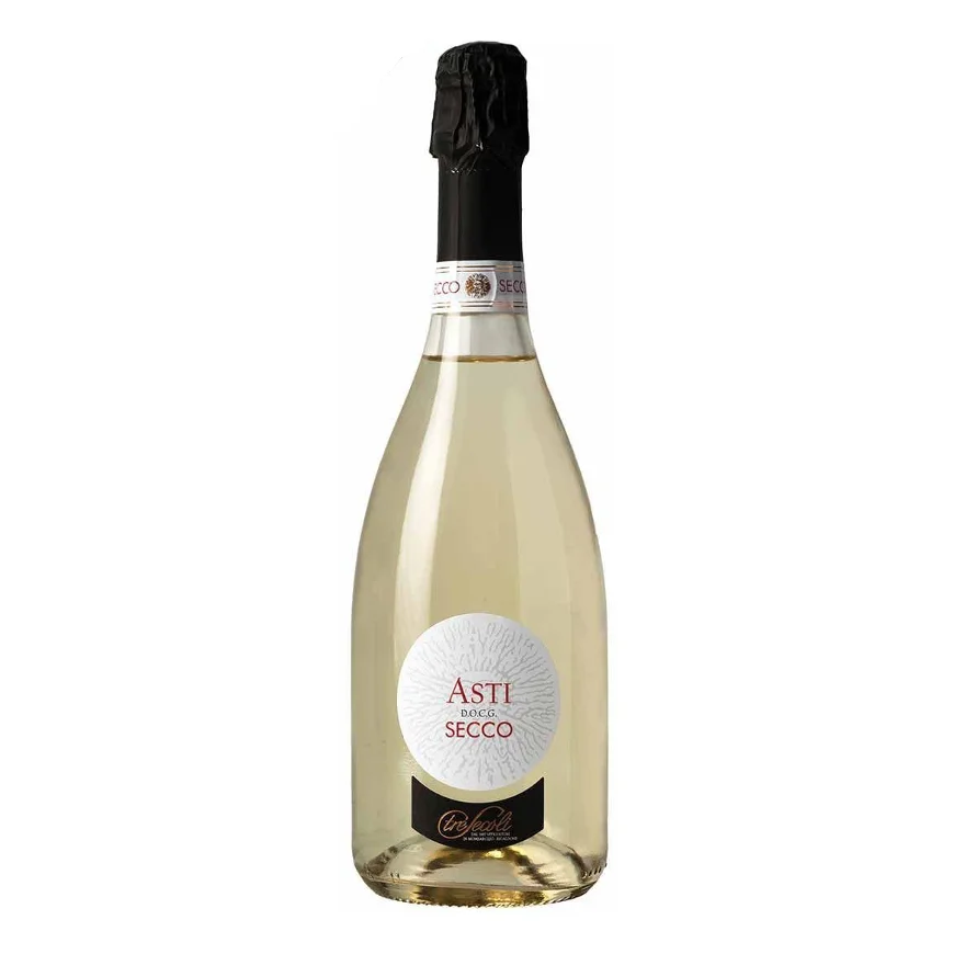 
 Высококачественное белое Сверкающее сухое итальянское вино Asti Secco DOCG Tre Secoli Из Пьемонта 0,75 л  