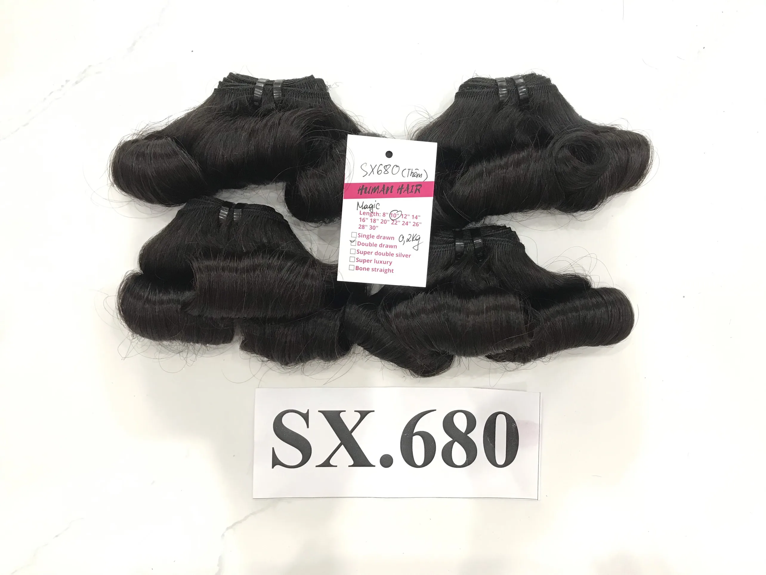 Оптовая продажа цветные Волшебные вьющиеся накладные волосы 100% Необработанные вьетнамские человеческие