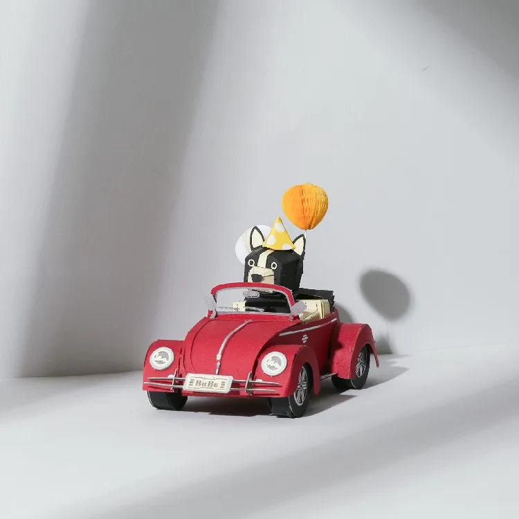*[4R] Handmade Bulldog Cabriolet Car Miniature DIY Kit Handicrafts