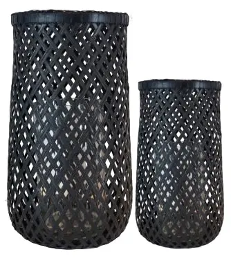 Vintage elegant basic style candle holder bamboo lantern decorative boho rustic candlestick holders