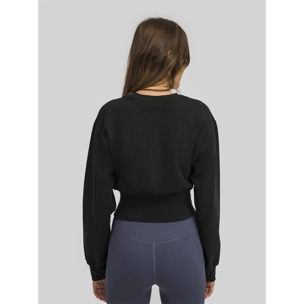 Women Loose Fit French Terry Hoodie Pullover Long Sleeves Sweatshirt Casual Crew Neck Tops Basic Workout Yoga Shirts