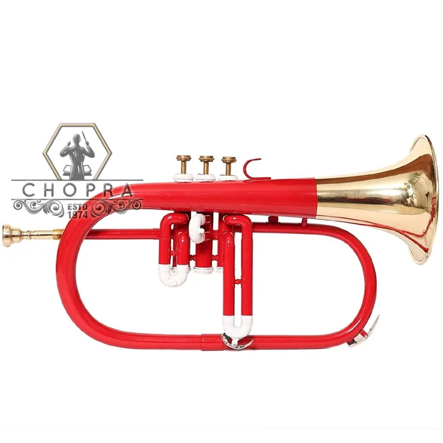FLUGEL HORN 3VALVE Bb COLORED RED WITH BAG+ M/ P FAST SHIPPING
