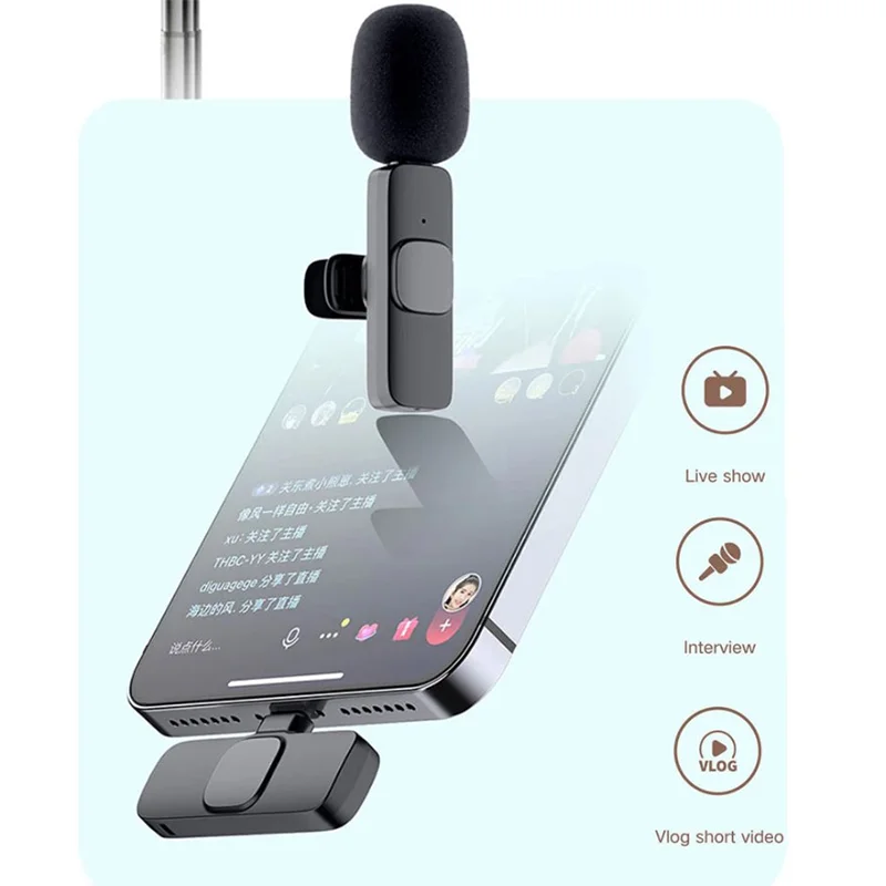 Беспроводная петличная микрофонная система Plug-Play UHF для видео устройств iOS освещение