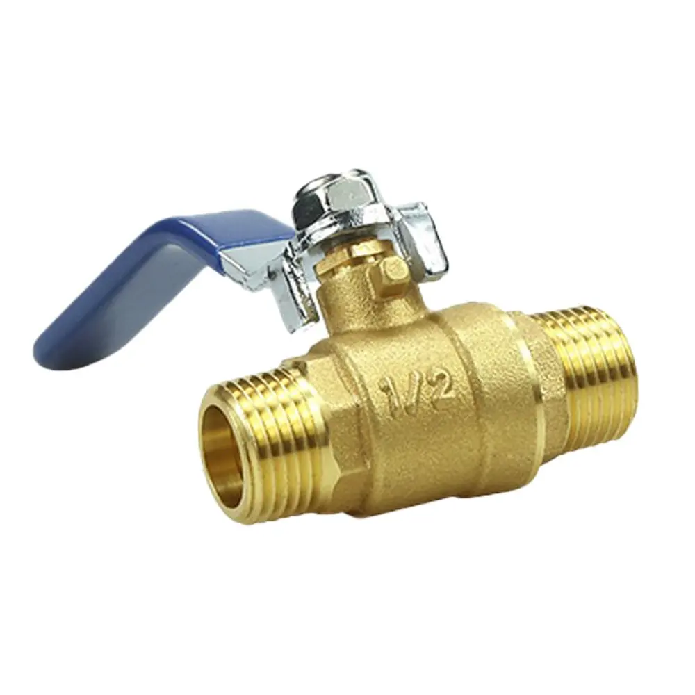 High quality brass valve ball cast iron stem compression  inox handle ptfe seating ring