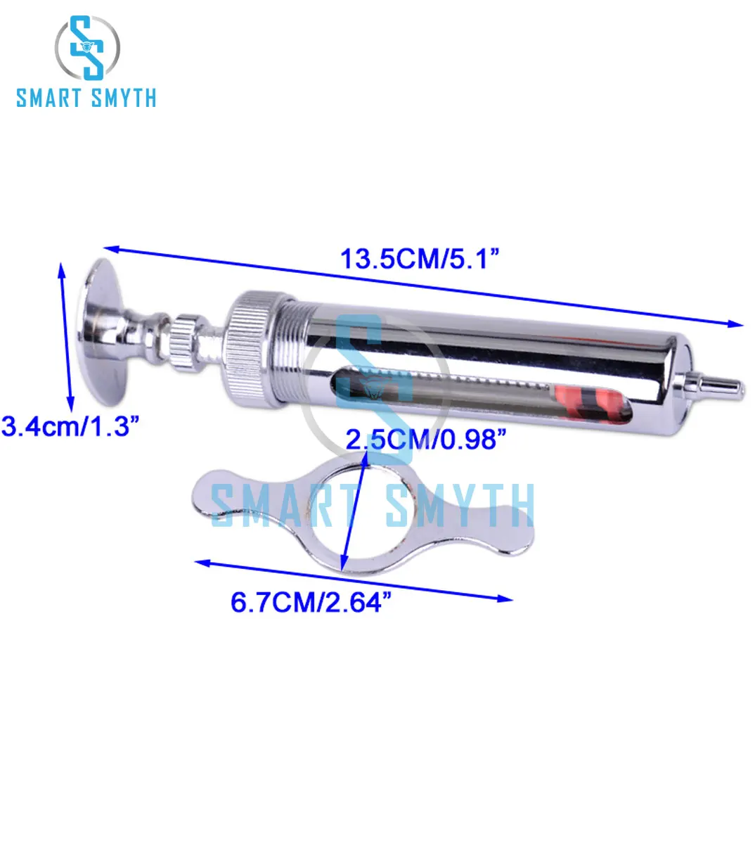 Metal Veterinary Syringe Injection Glass Sampler Livestock Stainless Steel Instruments