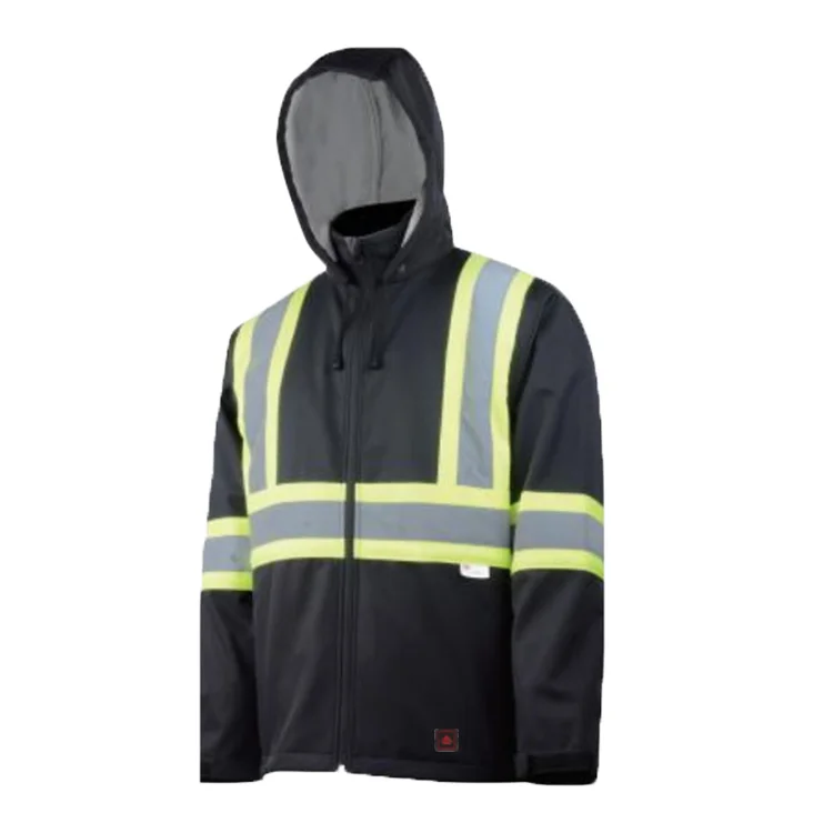 Hot sale new design HI Vis waterproof/windproof softshell Heated jacket with reflective tape