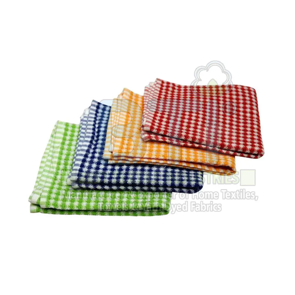 100% Cotton Fully Dyed Kitchen Towel Set Dobby Finishing Towel Set Dishcloth Cotton Tea Towels