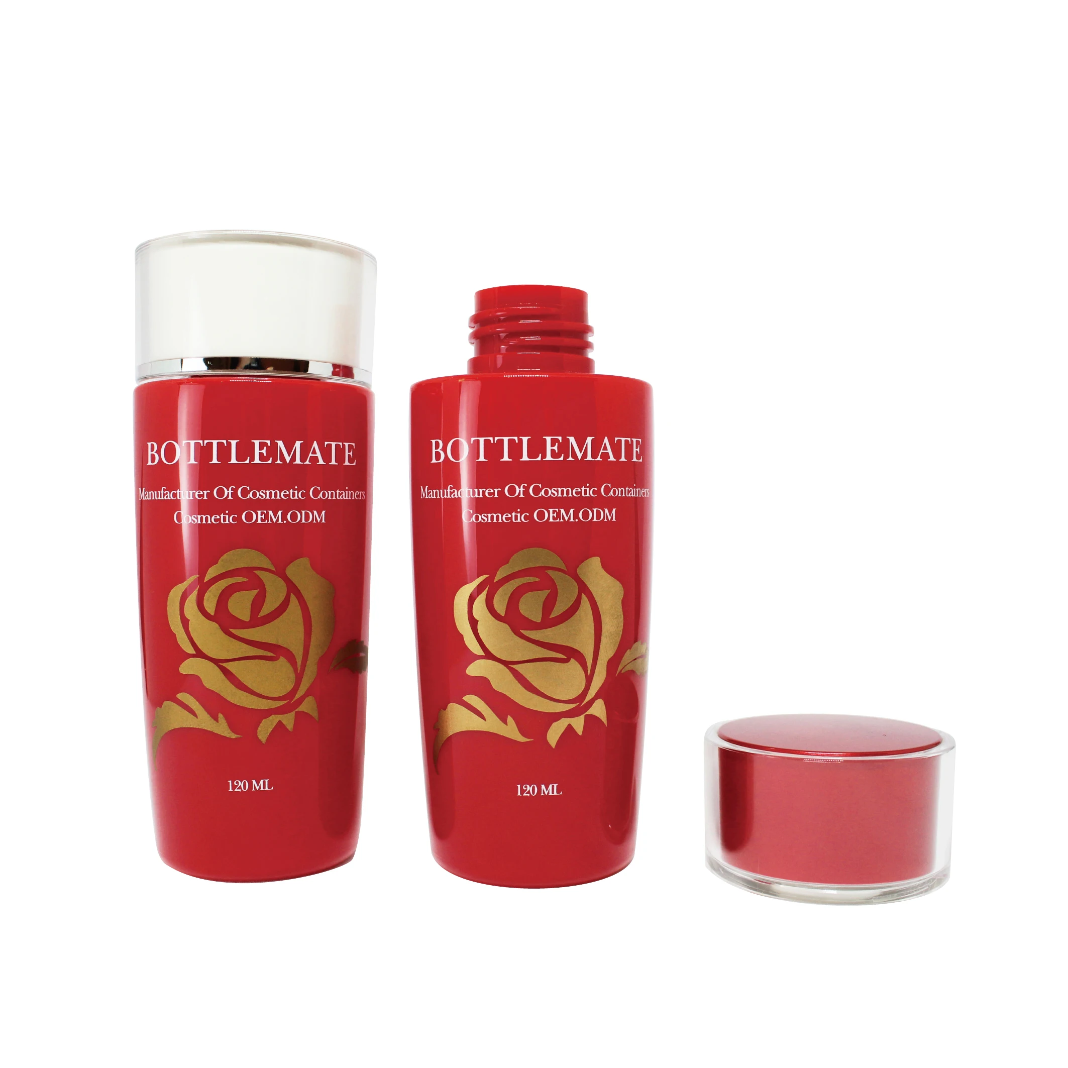  PETG круглая бутылка с двойной крышкой для косметики и упаковки по уходу за кожей