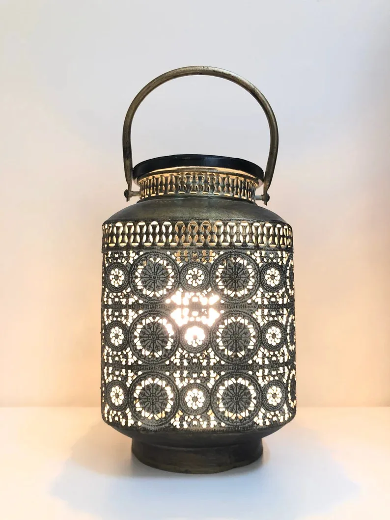 Высококачественный металлический садовый подвесной ураган-фонарь для декоративного улицы