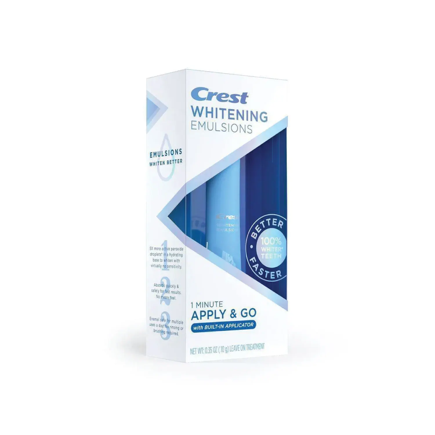 Crest Whitening Emulsions with Built-In Applicator Leave-on Teeth Whitening Treatment