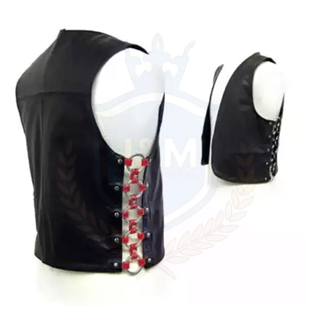 Мотоциклетный Байкерский мужской жилет из натуральной кожи без рукавов с индивидуальным логотипом кожаный 2021