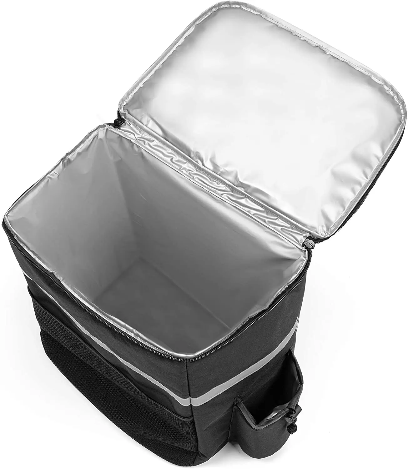 Cup Holders Pocket Receipt Window Thermal Insulated Food Delivery Backpack Reusable Cooler Bag