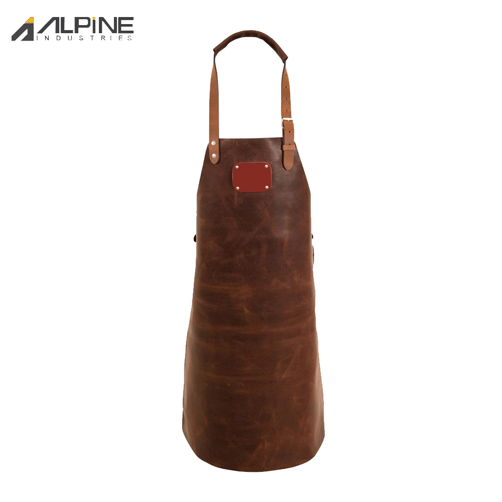 2024 Best Selling Adjustable Men Leather Apron Waterproof Oil Proof Industrial Apron Safety Leather Apron For Men