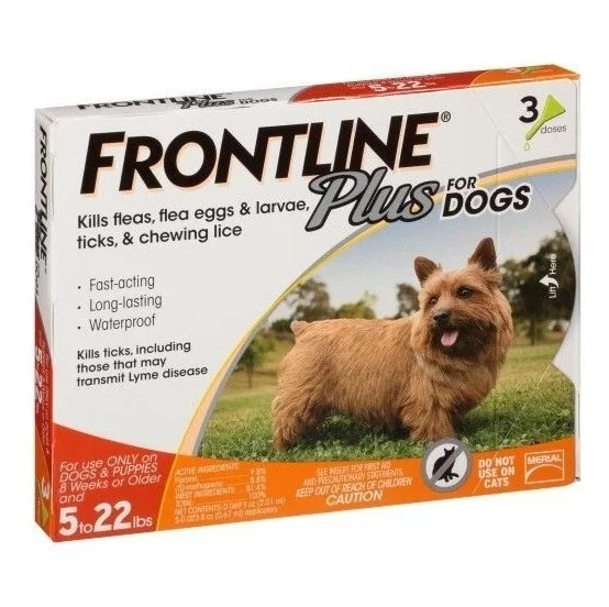 Лидер продаж, линия Фронтлайн плюс, средство для блох и клещей для маленьких собак и щенков (до 22 фунтов), в массовом количестве