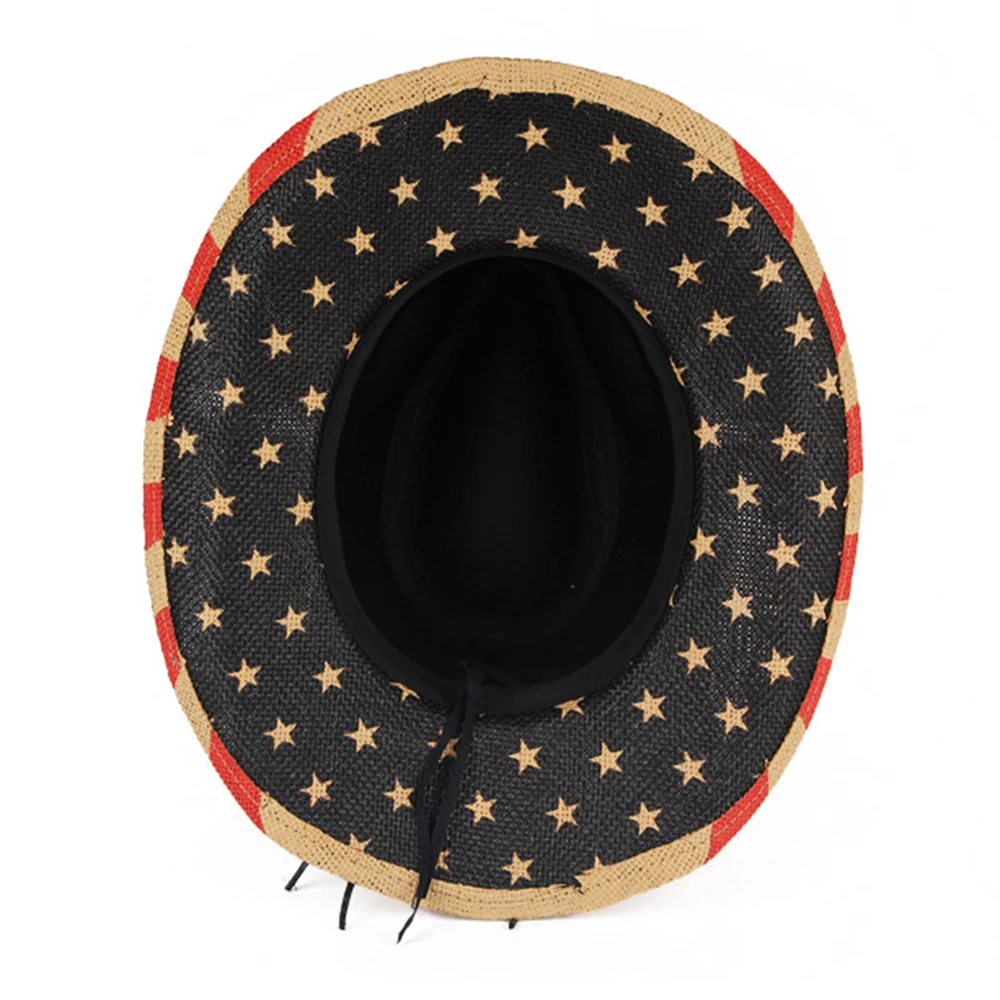 Высококачественные черно-красные Соломенные Ковбойские шляпы со шнурком, фетровые шляпы Cowgirl, шляпы для вечеринок
