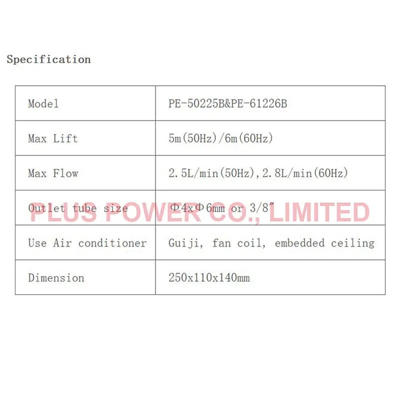 Hoppy PE-61226B PE series ceiling concealed condensate lifting pump air conditioner drain pump