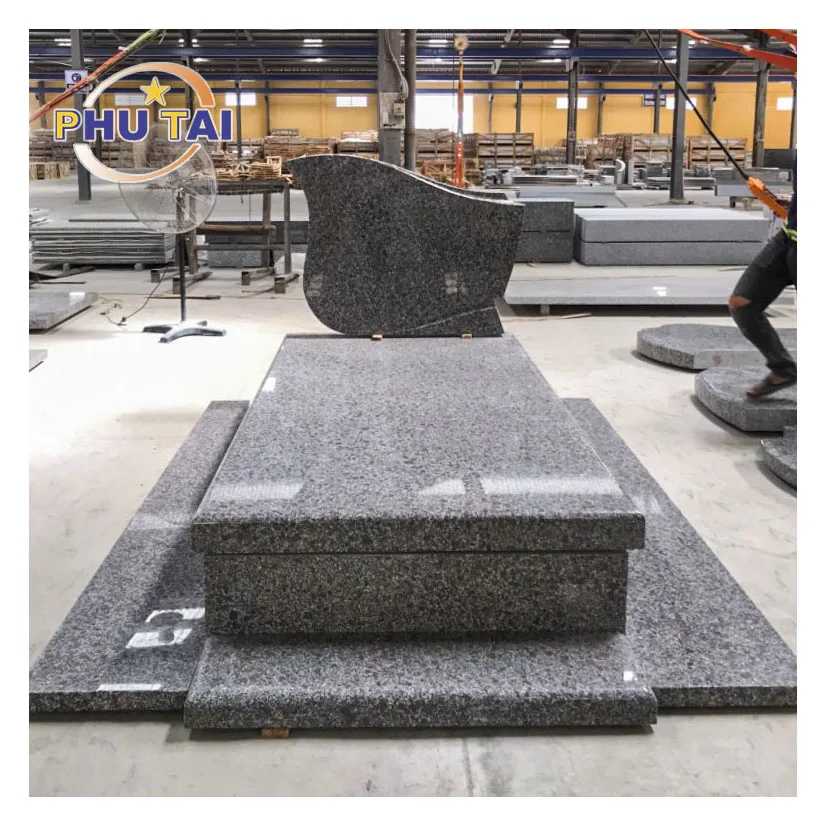 Frank Tombstone with Tulips Grave cheap price granite tombstone by Phutai