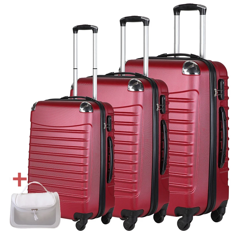 6pcs Plastic Hard Shell Traveling Trolley suitcase 12/15/20/24/28/32inch Strong and Durable Luggage