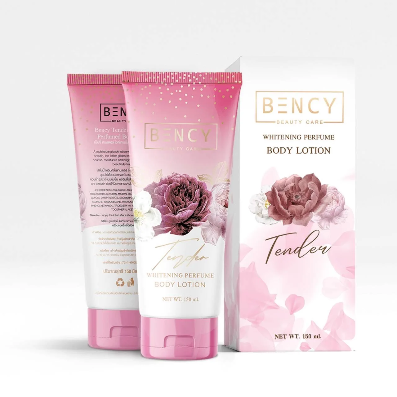 150mL Hot Seller Moisturizing Body Cream Lotion Bency Tender Whitening Perfumed Body Lotion Tube from Thailand