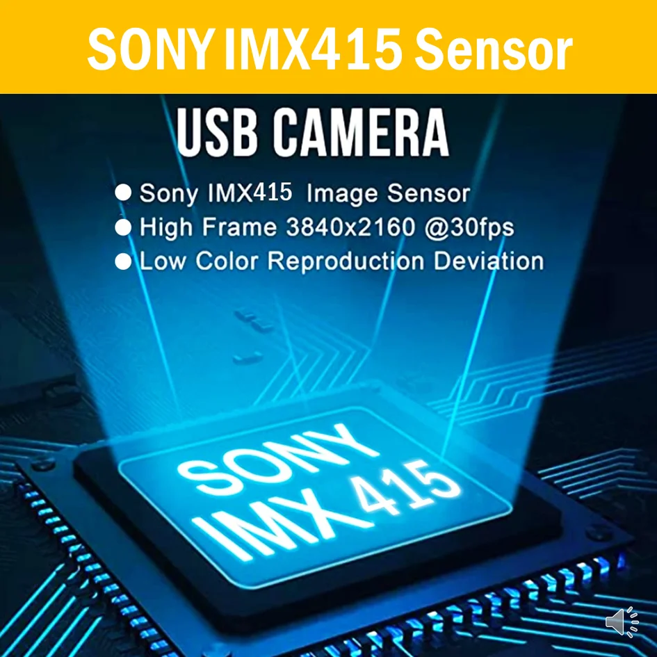 4K SONY IMX415 USB 2.0 Camera Module With 2*Digital Mic for Conference