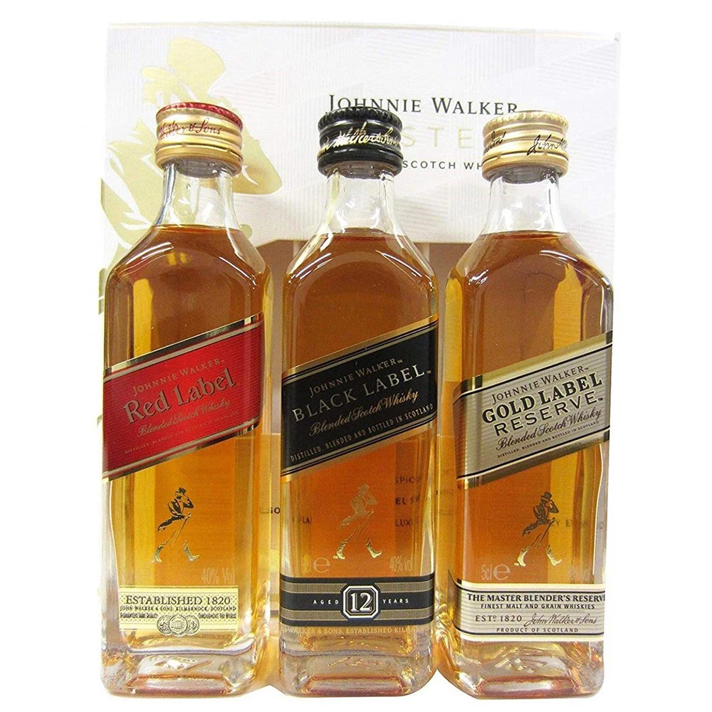 
Note Mixed Peels Sultanas Hint of Little Citrus 50ml 40% alc./vol Miniature Black Glass Whisky Blended Scotch 