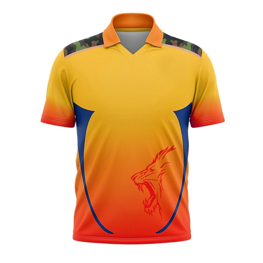 Custom Team Clothing Sportswear High Quality Factory Design All Over Full Dye Sublimation Latest Design  Cricket Jersey  For Men