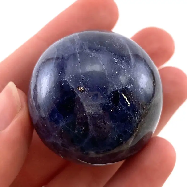 High Quality Iolite Sphere Reiki Charged Powerful Psychic Energy Improves Relationship Enhance Intuition Opens Third Eye Ease Mi