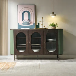 127606 quanu modern glass buffet table dining credenza buffets sideboards