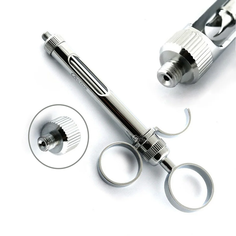 Dental Aspirating Syringes 1.8ml Dentist Anesthesia Cartridge Syringes Stainless Steel Dental Surgical Instruments Reusable