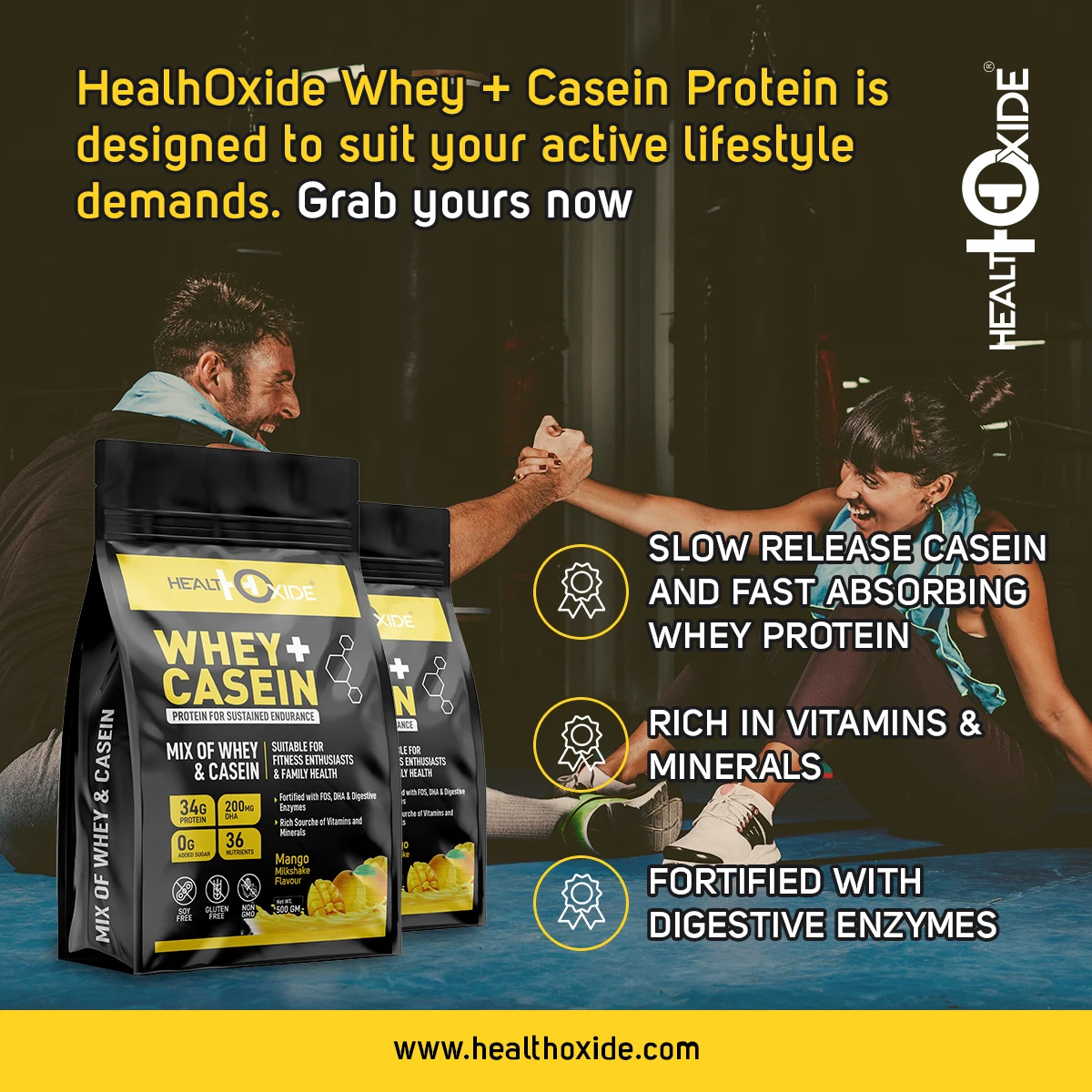 100% Natural Ingredients Whey Plus Casein Protein Powder for Wholesale Purchase